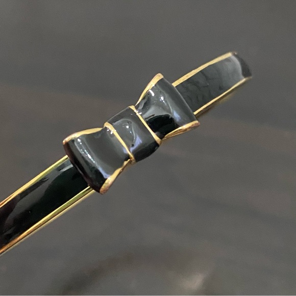 KATE SPADE Black Take A Bow Enamel Layering Stackable Bangle Bracelet - Picture 12 of 16